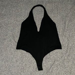 NWT Express deep plunge halter thong bodysuit